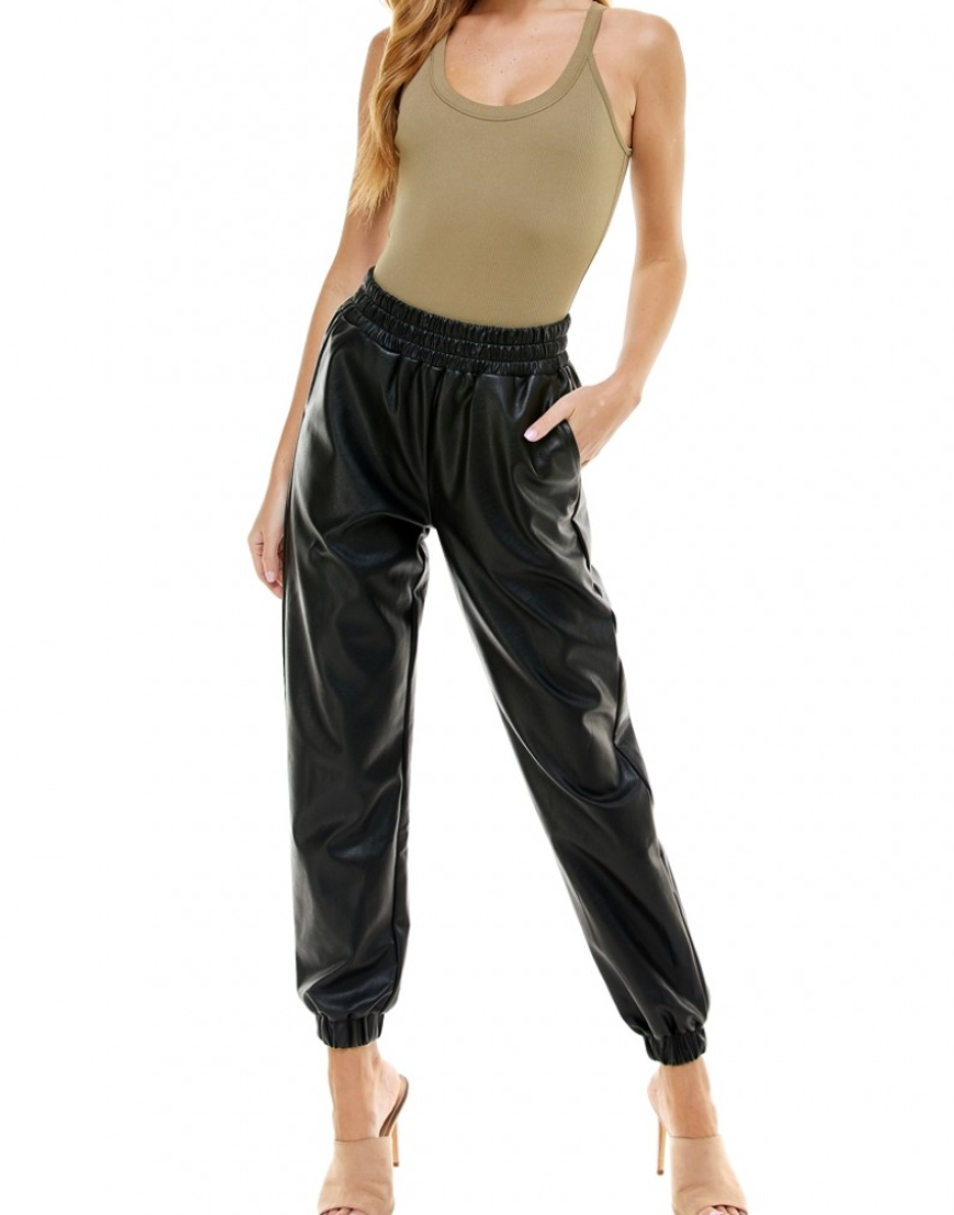 Faux Leather Joggers – Shop at the Mix