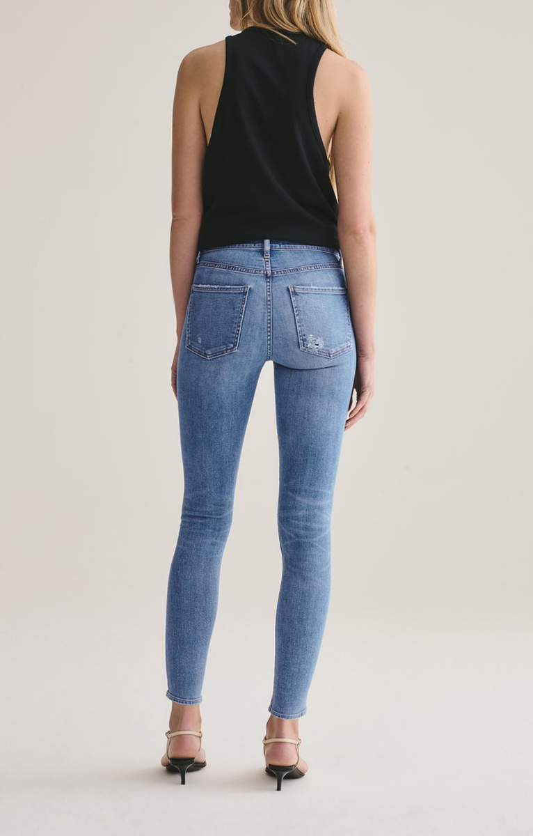 NWT AGOLDE Sophie mid-rise skinny jeans purchases in Duet Size 25