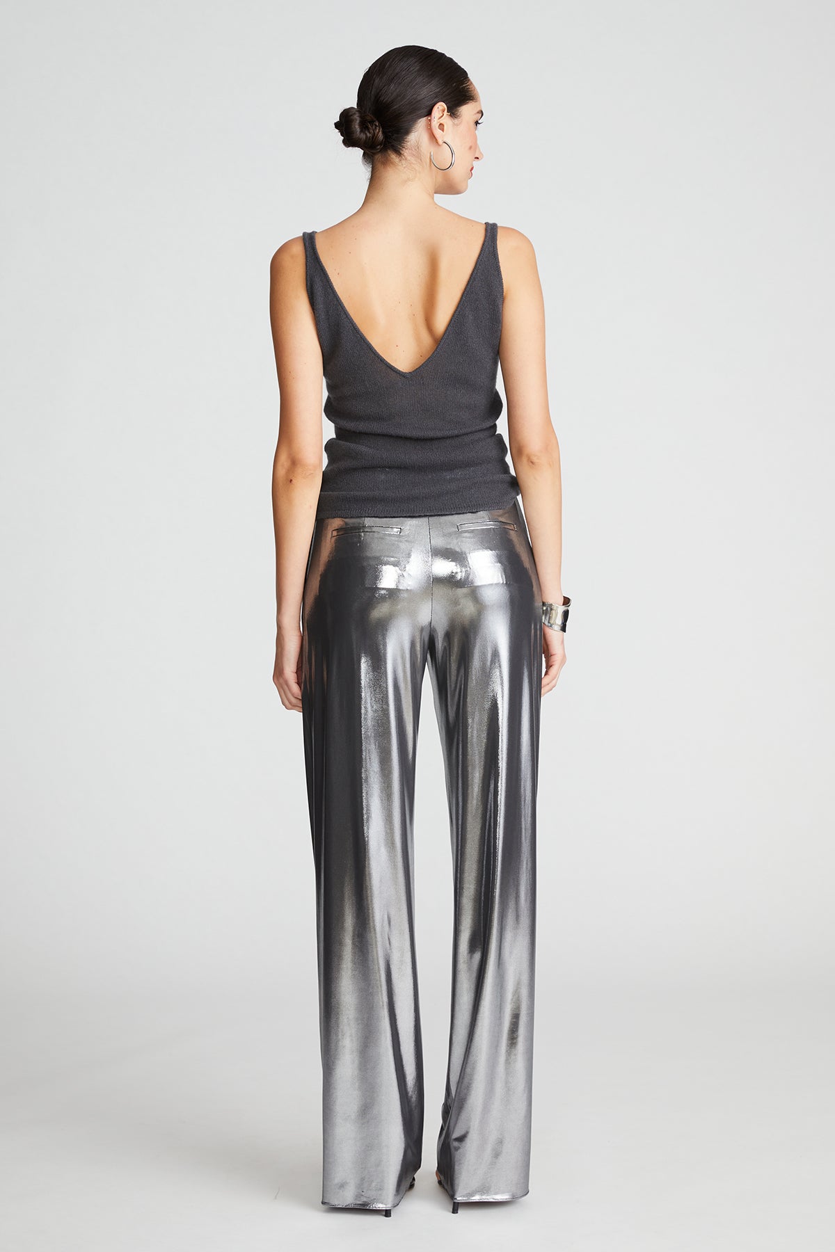 Religion Silver Foil Wide Leg Cargo Trouser With Pockets - Silver | Very  Ireland