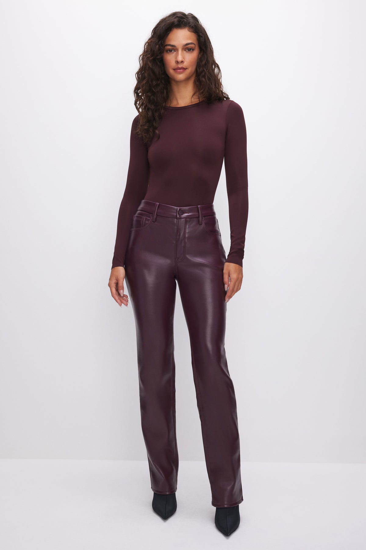 Good American GOOD ICON FAUX LEATHER PANTS - Malbec – Shop at the Mix