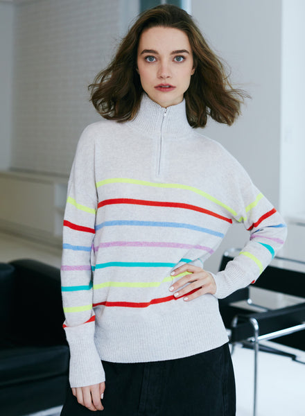 Autumn Cashmere Multi Color Breton Stripe Shop at the Mix