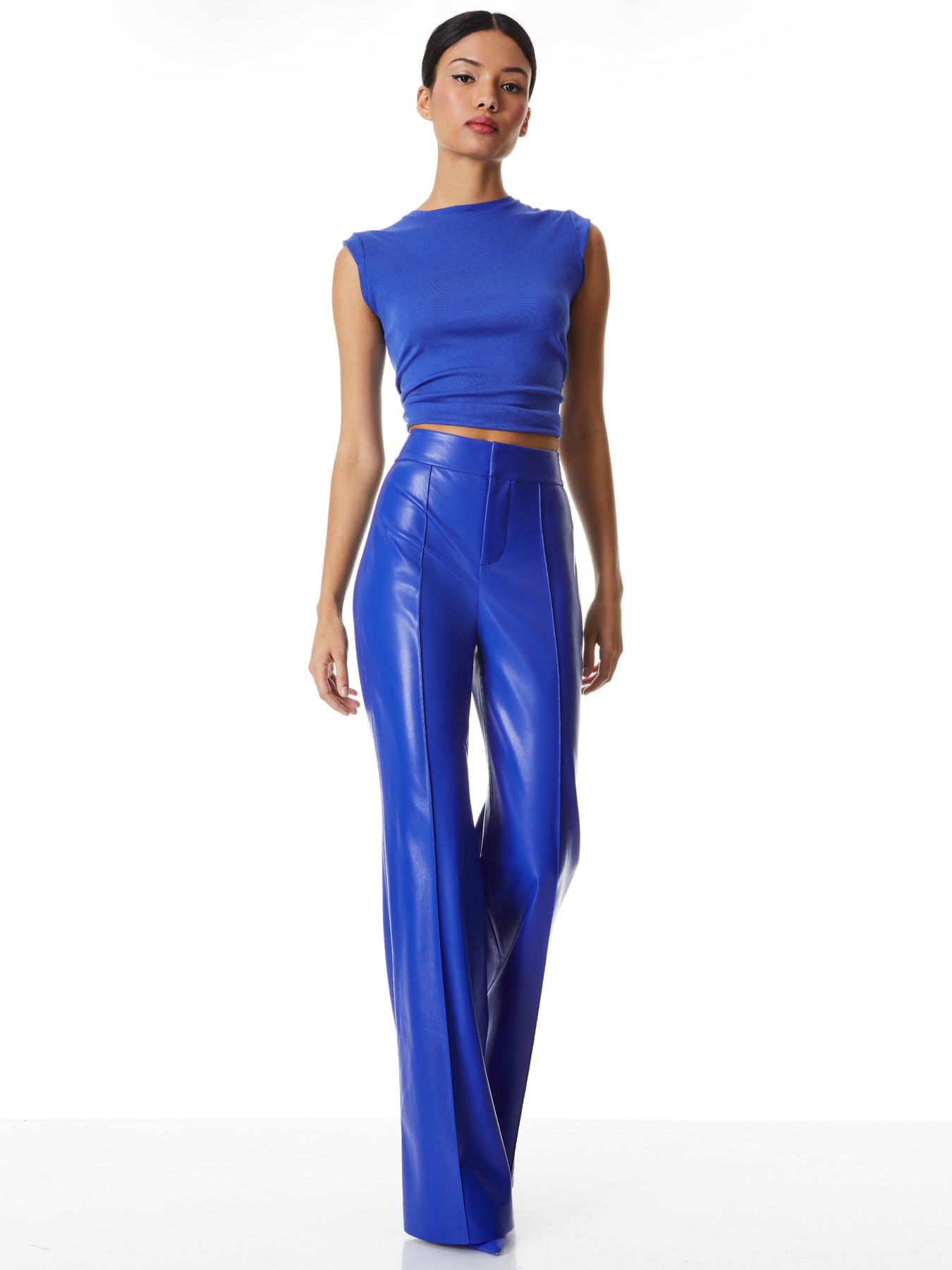 Alice & Olivia Dylan Vegan Leather Wide Leg Pant – Shop at the Mix