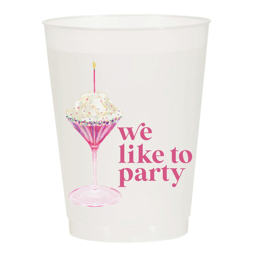 Dinks and Drinks Champagne Pickleball Frosted Cups- Pack of 10